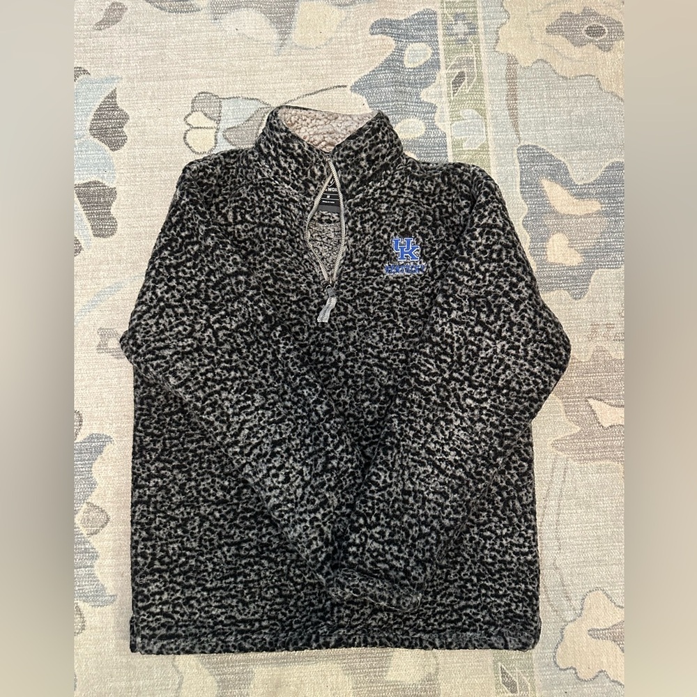 Top of the World Black and Gray Zip-Up Sweater